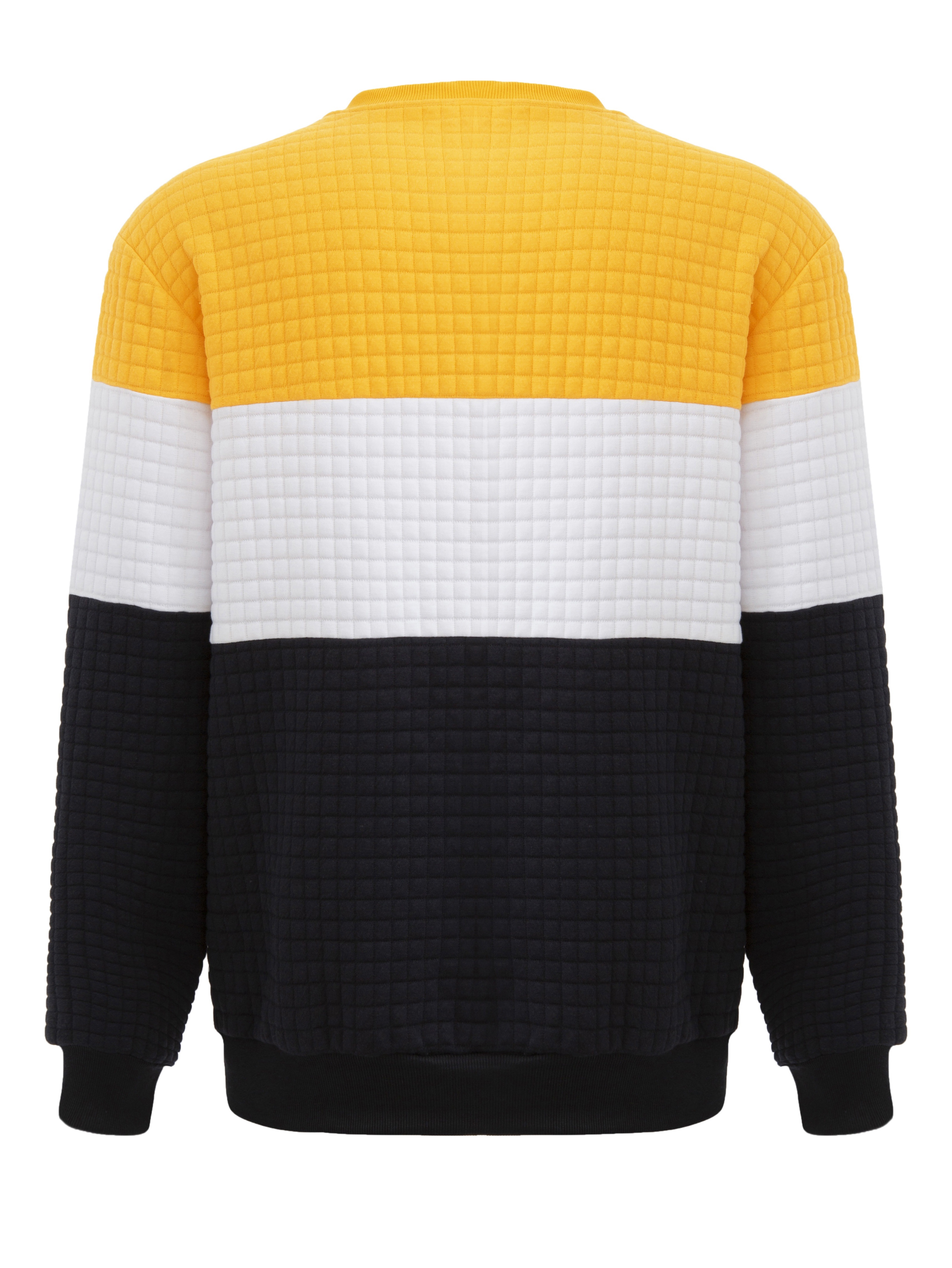 waffle color block trendy sweatshirt mens casual crew neck pullover sweatshirt for men fall winter details 10